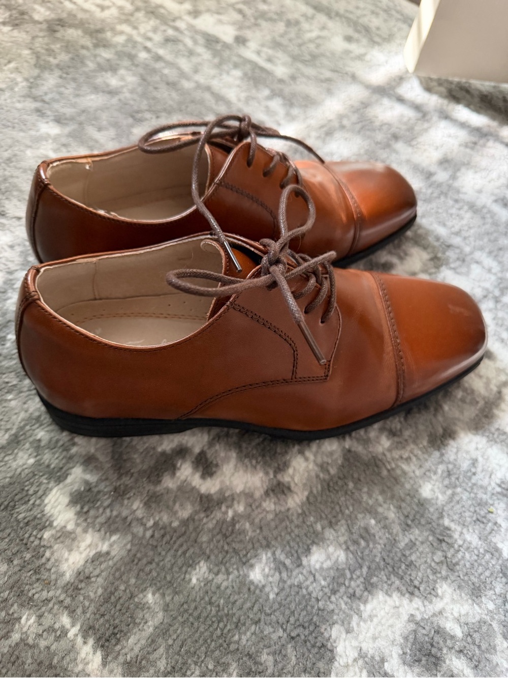Florsheim Boys' Tan Leather Lace-Up Dress Shoes - Picture 2 of 7